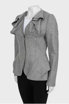Wool jacket with ruffles