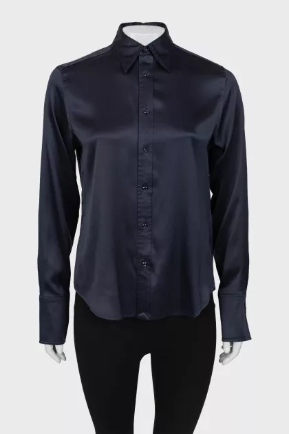 Dark blue silk shirt