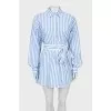 Mini dress with striped waistband