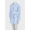 Mini dress with striped waistband