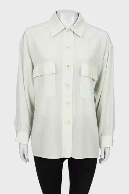 Silk shirt with pockets
