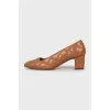 Brown quilted shoes