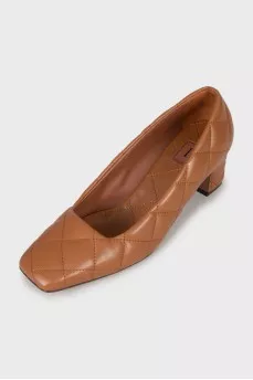 Brown quilted shoes