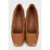 Brown quilted shoes
