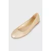 Gold embossed ballet flats