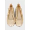 Gold embossed ballet flats