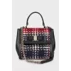 Woven leather crossbody bag
