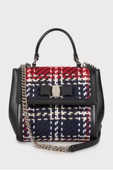 Woven leather crossbody bag