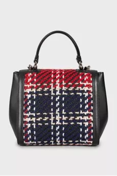 Woven leather crossbody bag