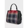 Woven leather crossbody bag