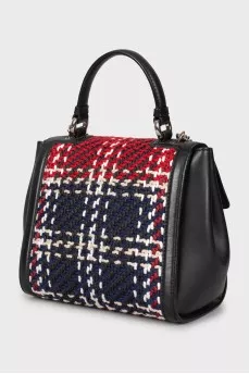 Woven leather crossbody bag