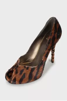 Шкіряні туфлі з коротким ворсом