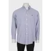 Men's checkered shirt with embroidered logo