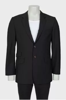 Men's black single-breasted jacket