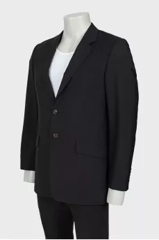 Men's black single-breasted jacket