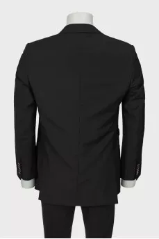 Men's black single-breasted jacket