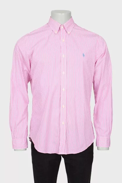 Men's pink striped shirt