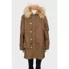 Relaxed parka with hood