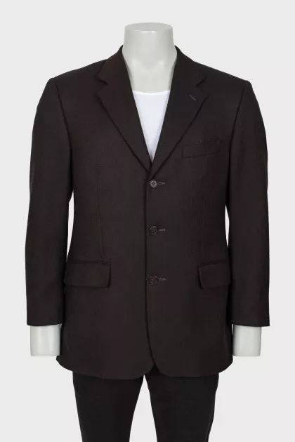 Men's wool jacket in fine print