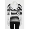 Striped top with 3/4 sleeves