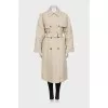 Linen trench coat at waist