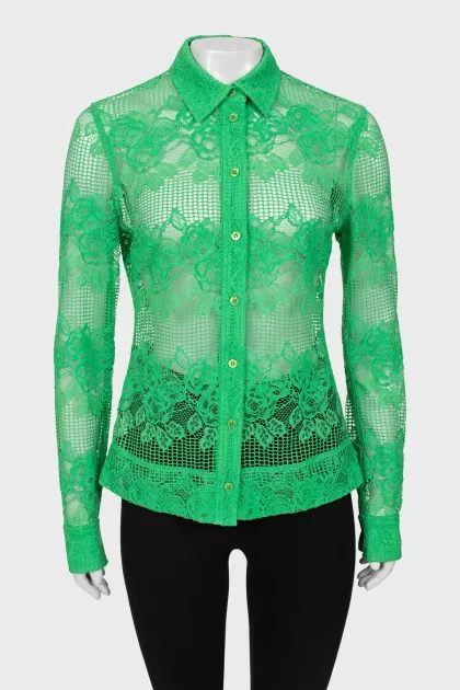 Lace shirt with pattern