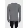 Gray ribbed sweatshirt