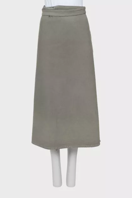 Wrap denim skirt