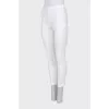 White high-waisted trousers
