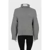 Cashmere jumper with high collar 
