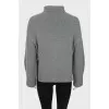 Cashmere jumper with high collar 