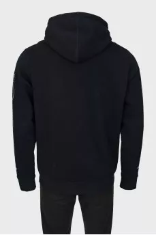 Men's black printed hoodie