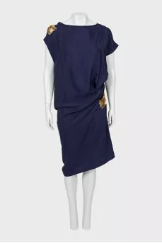 Silk dress decorated with beads