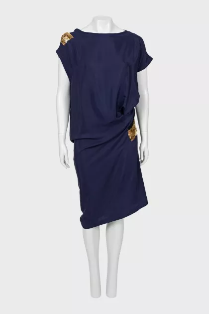 Silk dress decorated with beads