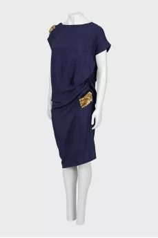 Silk dress decorated with beads