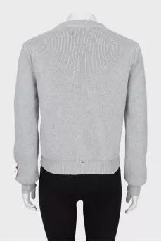 Gray sweater with ripped effect