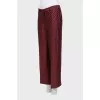 Burgundy printed trousers