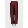 Burgundy printed trousers