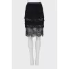 Black skirt with lace frills