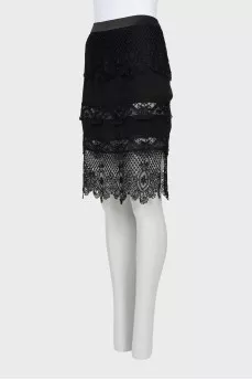 Black skirt with lace frills