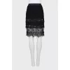 Black skirt with lace frills