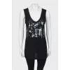 Relaxed tank top with sequins
