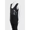 Relaxed tank top with sequins