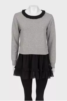 Gray sweatshirt with frills