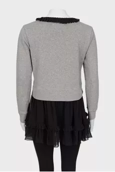 Gray sweatshirt with frills