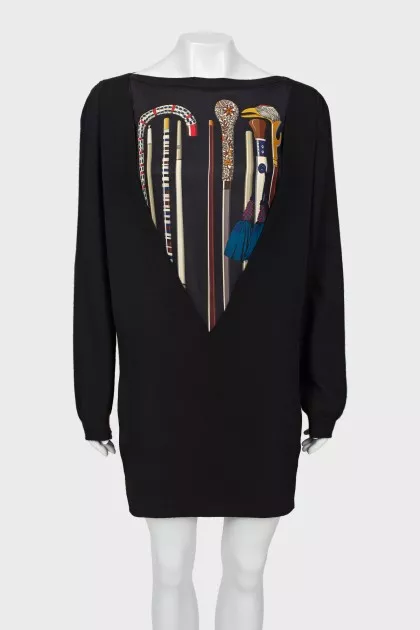 Cashmere and silk shift dress