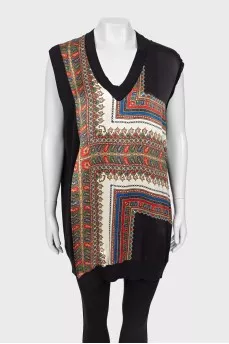Combined tunic with slit
