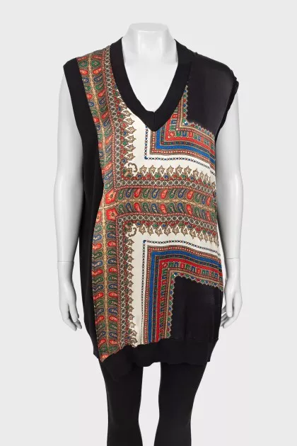 Combined tunic with slit