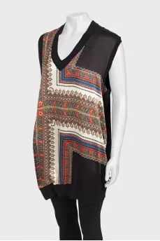 Combined tunic with slit