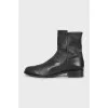 Black leather boots